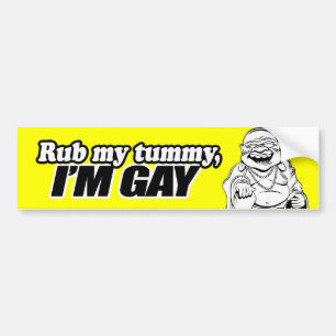 Autocollant De Voiture FROTTE MON VENTRE, JE SUIS GAY -.png