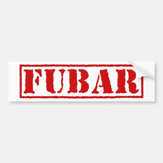 AUTOCOLLANT DE VOITURE FUBAR (Devant)