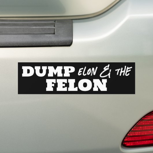 Autocollant De Voiture Fun Dump Elon et le Felon (En voiture)