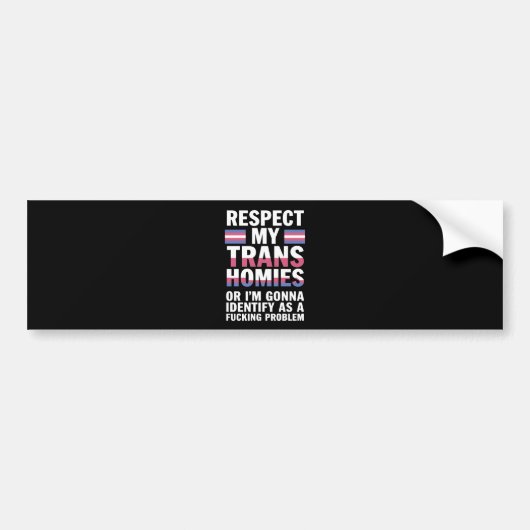 Autocollant De Voiture Funky Respect My Trans Homies Gay pride Mois LGBT (Devant)