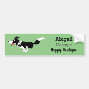 Autocollant De Voiture Funny Border Collie chien en course dessin animé