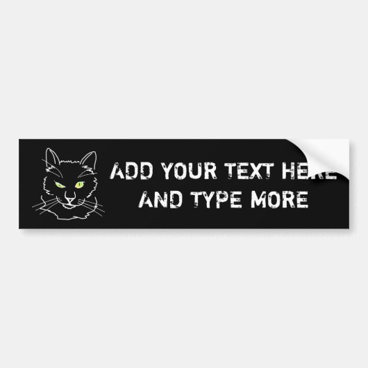 Autocollant De Voiture Funny Chat Noir (Devant)