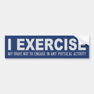 Autocollant De Voiture Funny Exercice personnalisé bumpersticker couleur