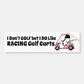 Autocollant De Voiture Funny Golf Cart Racing Flamant rose (Devant)