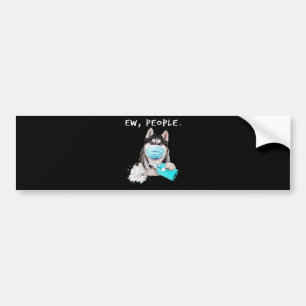 Autocollant De Voiture Funny husky chev dog wearing a face mask