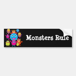 Autocollant De Voiture Funny Monster Bash Cute Creats Party