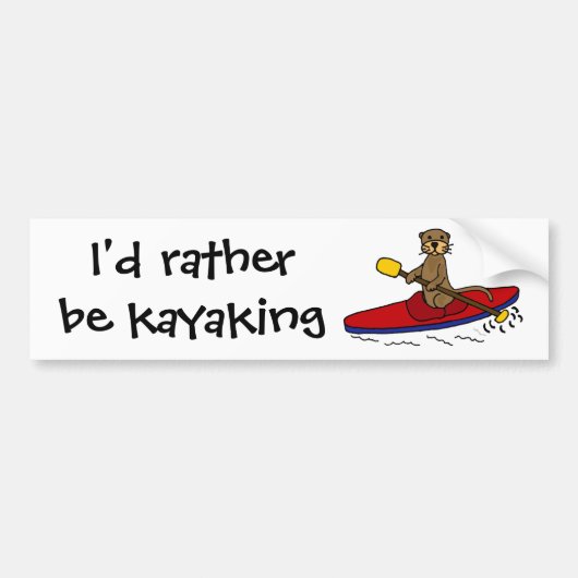 Autocollant De Voiture Funny Otter Kayaking (Devant)