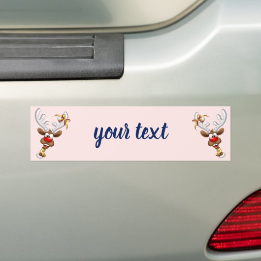 Autocollant De Voiture Funny Reindeer Peeking Christmas Meme  (En voiture)
