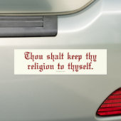 Autocollant De Voiture Gardez Thy religion (En voiture)