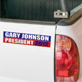 Autocollant De Voiture Gary Johnson pour le président (Sur camion)