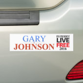 Autocollant De Voiture Gary Johnson pour le président - 2016 - adhésif (En voiture)