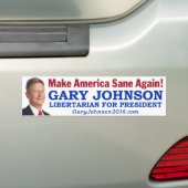 Autocollant De Voiture Gary Johnson - "rendez l'Amérique raisonnable (En voiture)