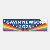 Autocollant De Voiture Gavin Newsom 2028 LGBT (Devant)