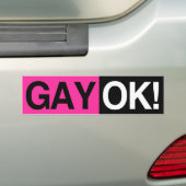 AUTOCOLLANT DE VOITURE GAY OK (En voiture)