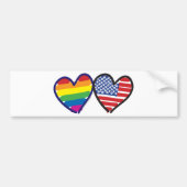 AUTOCOLLANT DE VOITURE GAY-PRIDE-HEART-AND-FLAG (Devant)