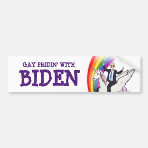AUTOCOLLANT DE VOITURE GAY PRIDIN' AVEC BIDEN