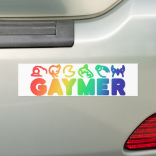Autocollant De Voiture Gaymer   Bouton Gay pride Rainbow Ombre Funny