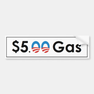 Autocollant De Voiture Gaz de $5 Obama