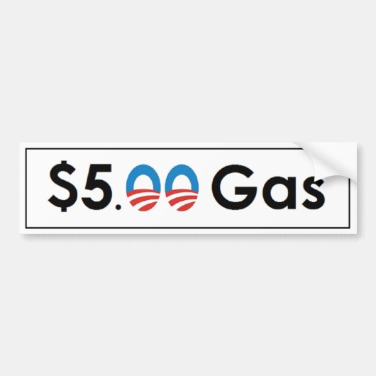Autocollant De Voiture Gaz de $5 Obama (Devant)