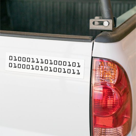 Autocollant De Voiture "GEEK" en code binaire (Sur camion)