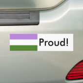 Autocollant De Voiture GenderQueer GenderFluid Pride Flag (En voiture)