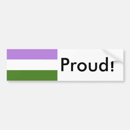 Autocollant De Voiture GenderQueer GenderFluid Pride Flag (Devant)