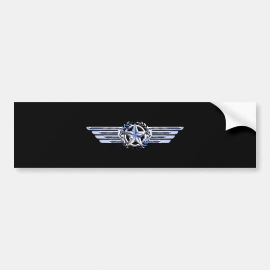 Autocollant De Voiture Général Air Pilot Chrome Comme Star Wings Black (Devant)
