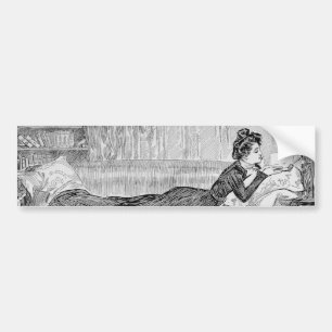 Autocollant De Voiture Gibson Girl Lecture d'un livre