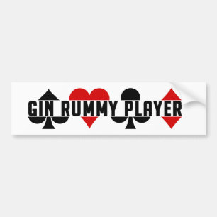 Autocollant De Voiture Gin Rummy Player bumpersticker