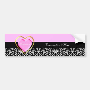 Autocollant De Voiture Girls Rose Black Princess Giraffe Imprimer et nom