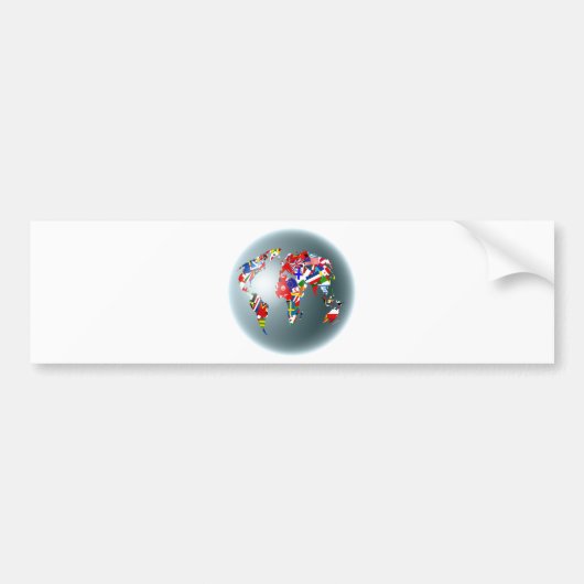 Autocollant De Voiture Globe de drapeau (Devant)