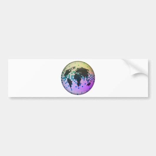 Autocollant De Voiture Globe de pixel (Devant)