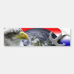Autocollant De Voiture Globe et Ancre interprétatifs d'Eagle