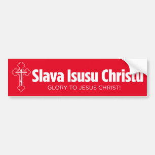 Autocollant De Voiture Gloire à Jésus-Christ en rouge et blanc