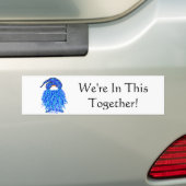 Autocollant De Voiture Gnome bleu avec masque : Nous sommes ensemble (En voiture)