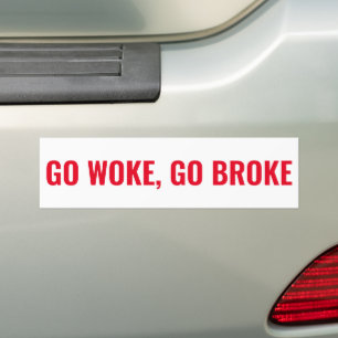 Autocollant De Voiture Go Woke, Go Broke imprimé sur l'autocollant pare-
