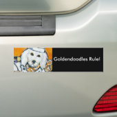 Autocollant De Voiture Goldendoodle (En voiture)
