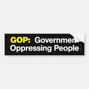 Autocollant De Voiture GOP :  Personnes de oppression de gouvernement