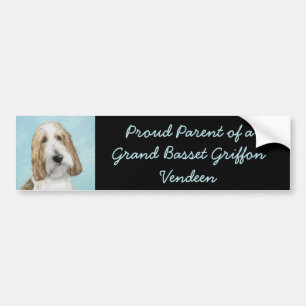 Autocollant De Voiture Grand Basset Griffon Vendeen - Art Chien original