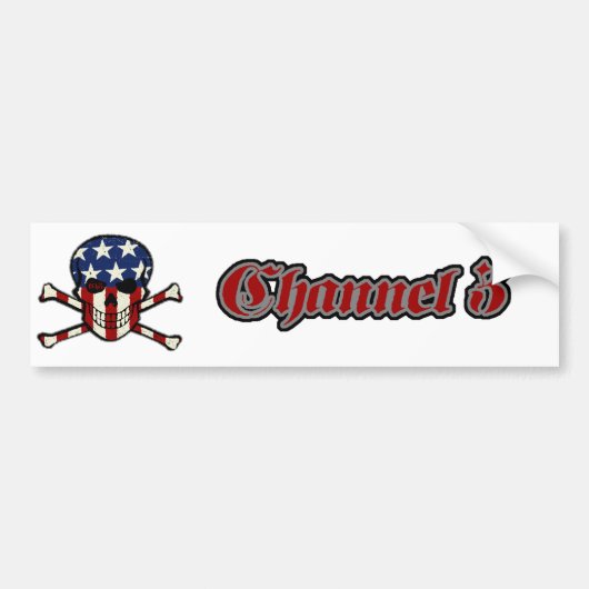 Autocollant De Voiture Graphique americana de drapeau de crâne de (Devant)