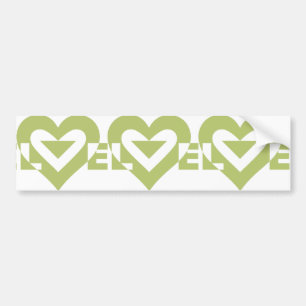 Autocollant De Voiture Graphique d'amour cool, Vert Sage