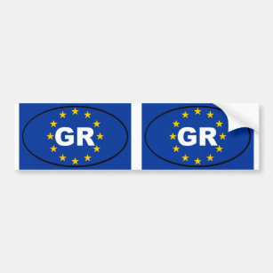 Autocollant De Voiture Grèce - GR - Union européenne ovale