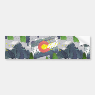 Autocollant De Voiture Gris du Colorado d'aquarelle