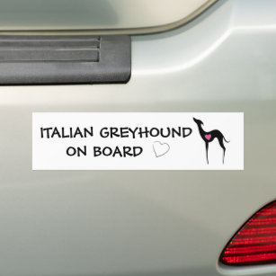 Autocollant De Voiture Gris italien à bord Silhouette de chien d'iggy