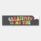 Autocollant De Voiture Groovy Creativity Is My Vibe, Creative Artist (Devant)
