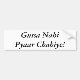 Autocollant De Voiture Gussa Nahi Pyaar Chahiye