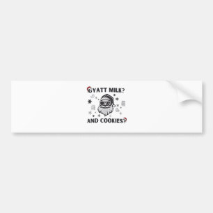 Autocollant De Voiture Gyatt Lait et Biscuits Drôle de Père Noël Gen Alph