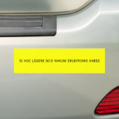 Autocollant De Voiture Habes hoc d'eruditionis de nimium de scis de (En voiture)