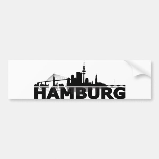 Autocollant De Voiture Hambourg City Skyline Autoaufkleber / Aufkleber (Devant)