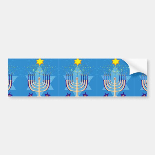Autocollant De Voiture hanoukka menorah (Devant)